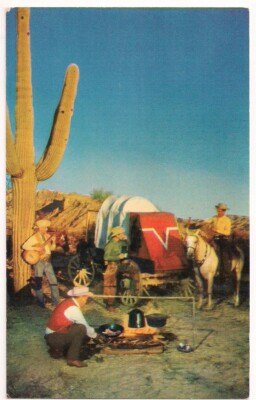 Postcard American West "Chow Time Around the Chuck Wagon" Western ...