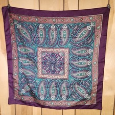 Vintage Handkerchief Bandana Square Multicolored Intricate Design