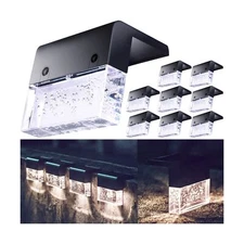 Solar Deck Lights Outdoor, 2 Modes LED Solar Fence Lights Waterproof, Garden ...