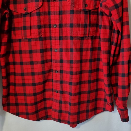 CC Filson Shirt Men's XL Red Plaid Heavy Duty Flannel Button Down - 第 4/12 張圖片