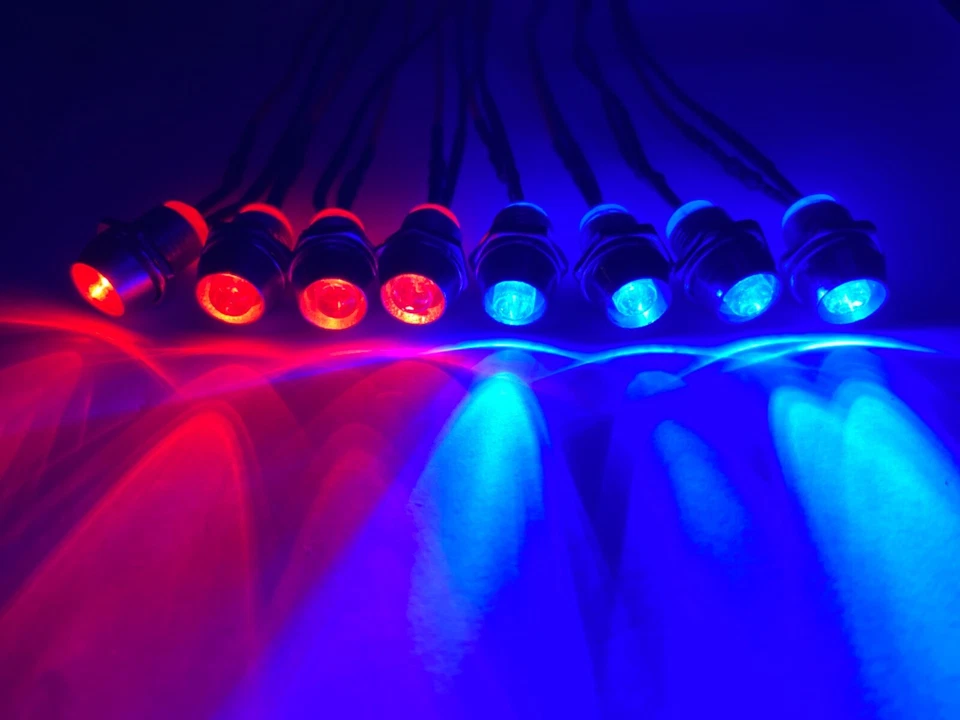 LED RC Flashing Red/Blue Light Set police for slash plane heli quad copter 8RBF - Image 4 of 4