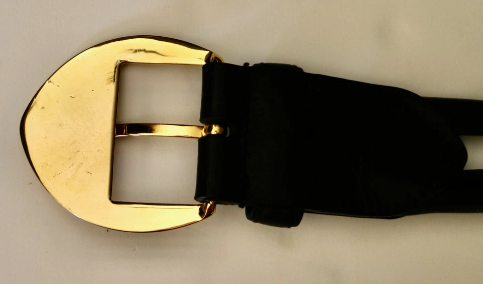 Giorgio Armani Cinturón Doble Cuerda Cuero Negro 80 Foto 4 de 4