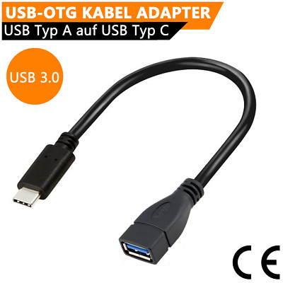 USB C OTG Adapter Kabel USB 3.0 USB-C zu USB-A Buchse Handy Tablet PC Computer
