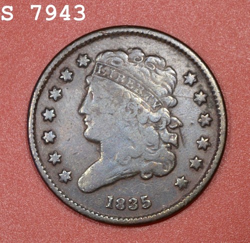 1835 Classic Head Half Cent "F/VF" *Free S/H After 1st Item*