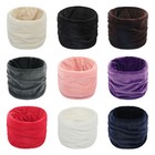 Winter Velvet Neck Warmer Gaiter Thermal Solid Color Circle Scarf Face Mask