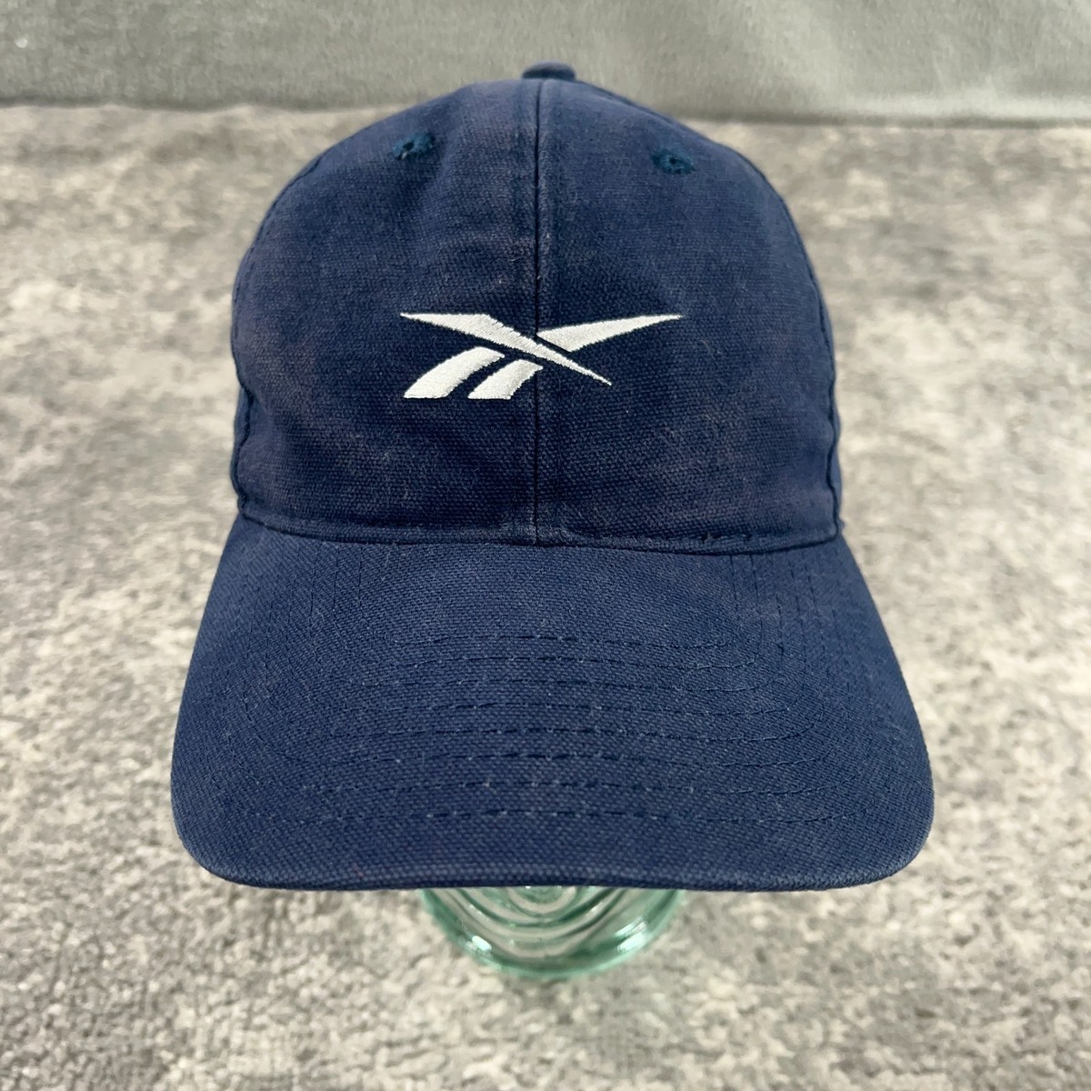 Vintage Reebok Hat Cap Mens Strapback Blue Stitched Logo 90s