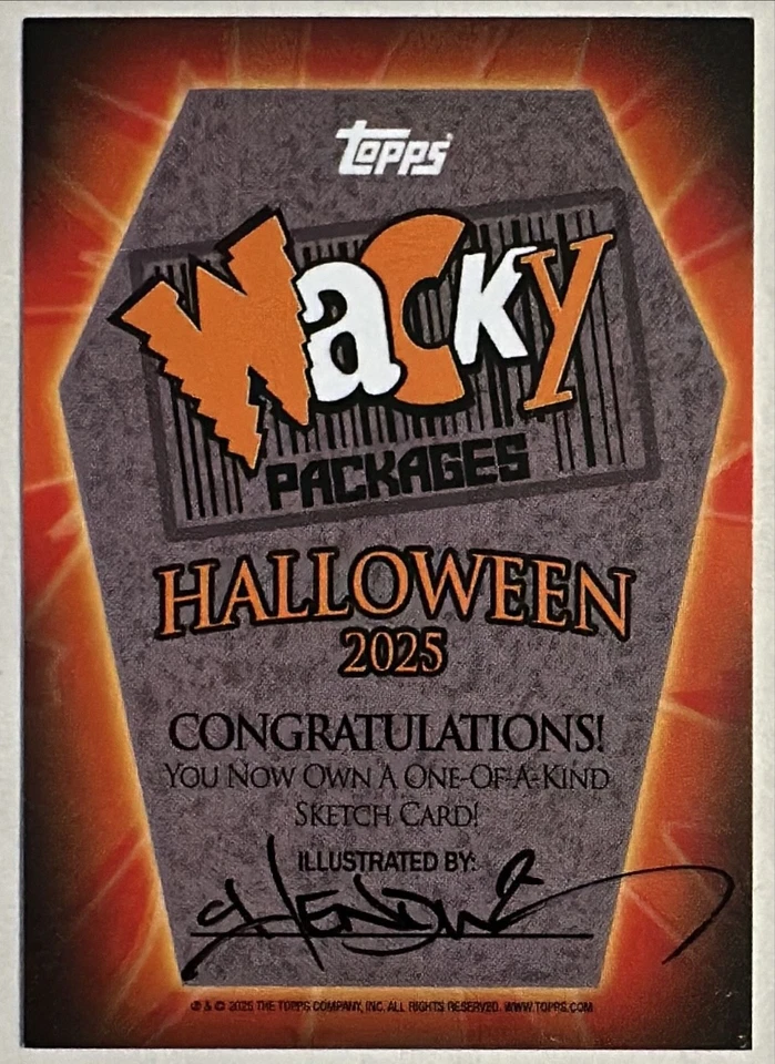 2025 Topps Wacky Packages Halloween 1/1 Sketch Vincenzo "Chenduz" D'Ippolito - Image 2 of 2
