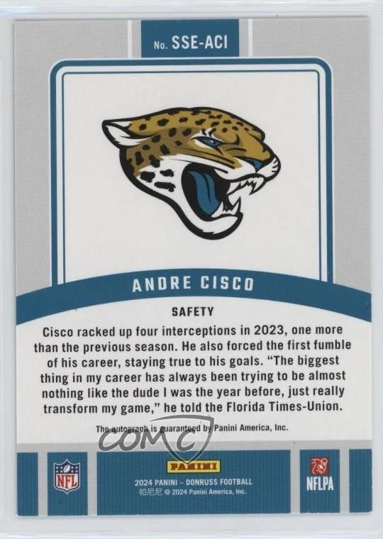 2024 Panini Donruss Signature Series Black 1/1 Andre Cisco #SSE-ACI Auto 1fl4 - Image 2 of 3
