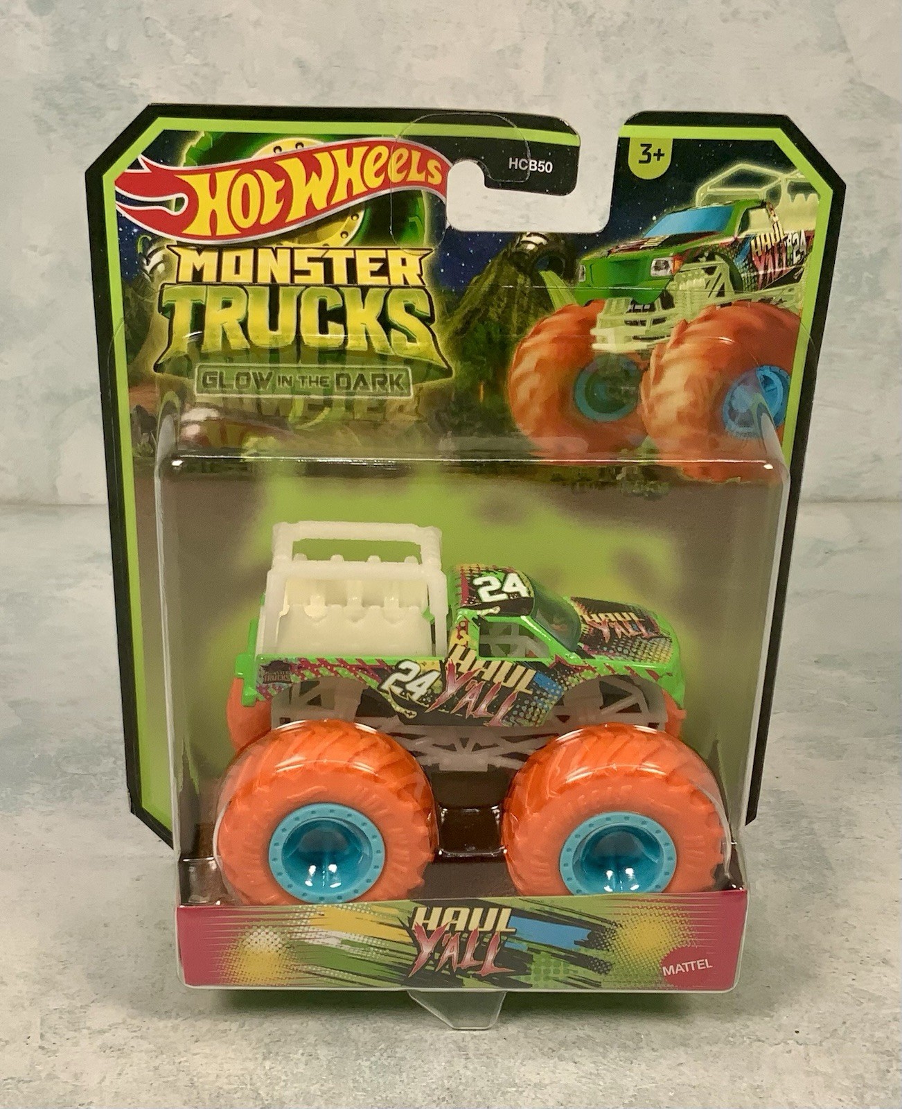 Hot Wheels Haul Y'All Monster Trucks Glow In The Dark Mattel 1:64 Truck New