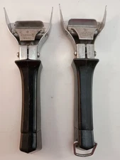 2 VTG Corning Ware Twist Detachable Lock On Pot Casserole Holder Black Handle