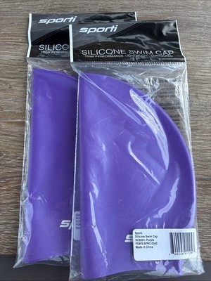 (Set Of 2) Sporti Swim Cap 100% Silicone NEW Sealed, High Performance SCS001