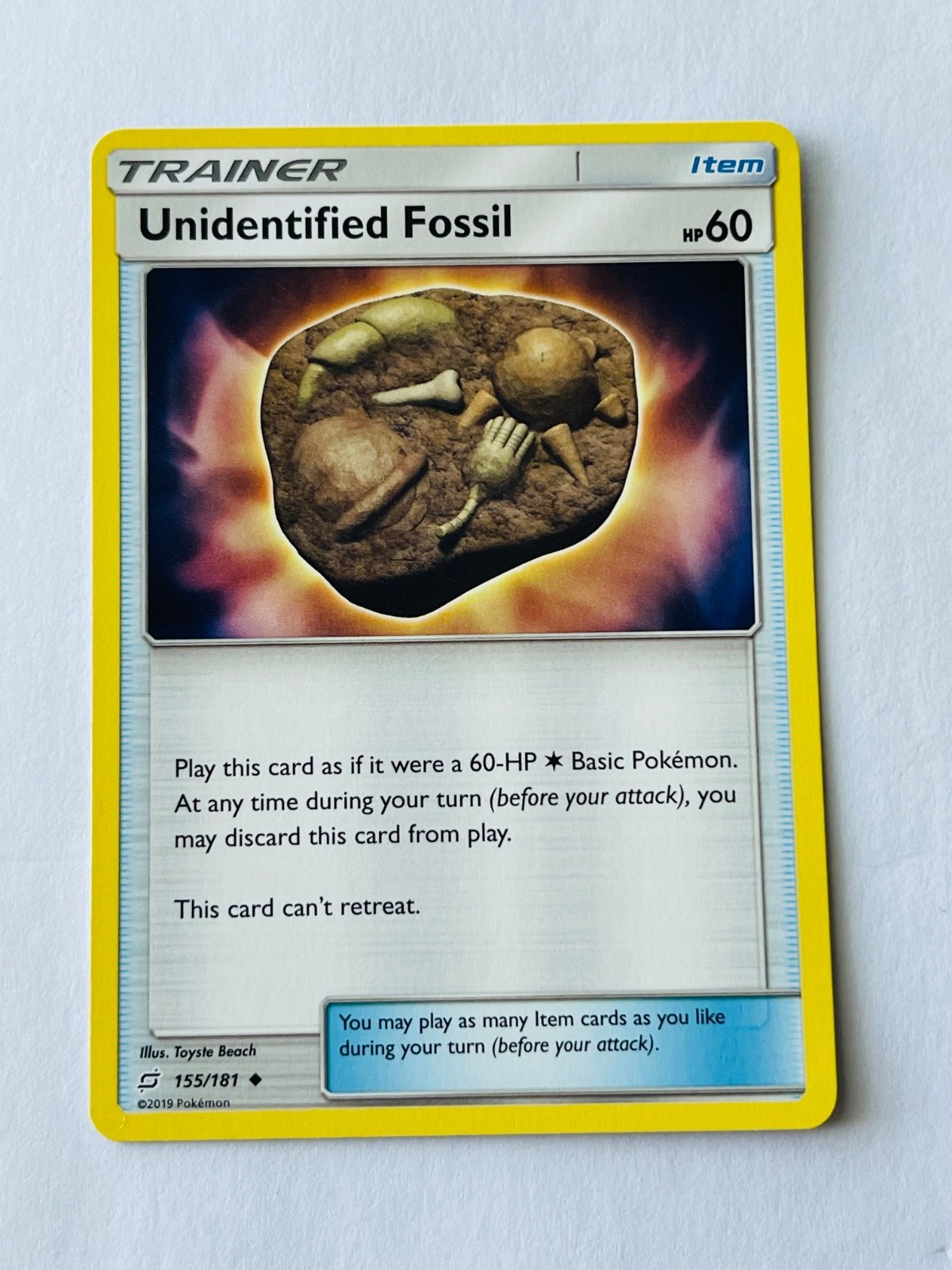 UNIDENTIFIED FOSSIL 2019 Pokemon Team Up Uncommon POKÉMON 155/181