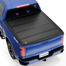5.8ft Low Profile Quad Fold Tonneau Cover For 19-26 Silveradogmc Sierra 1500
