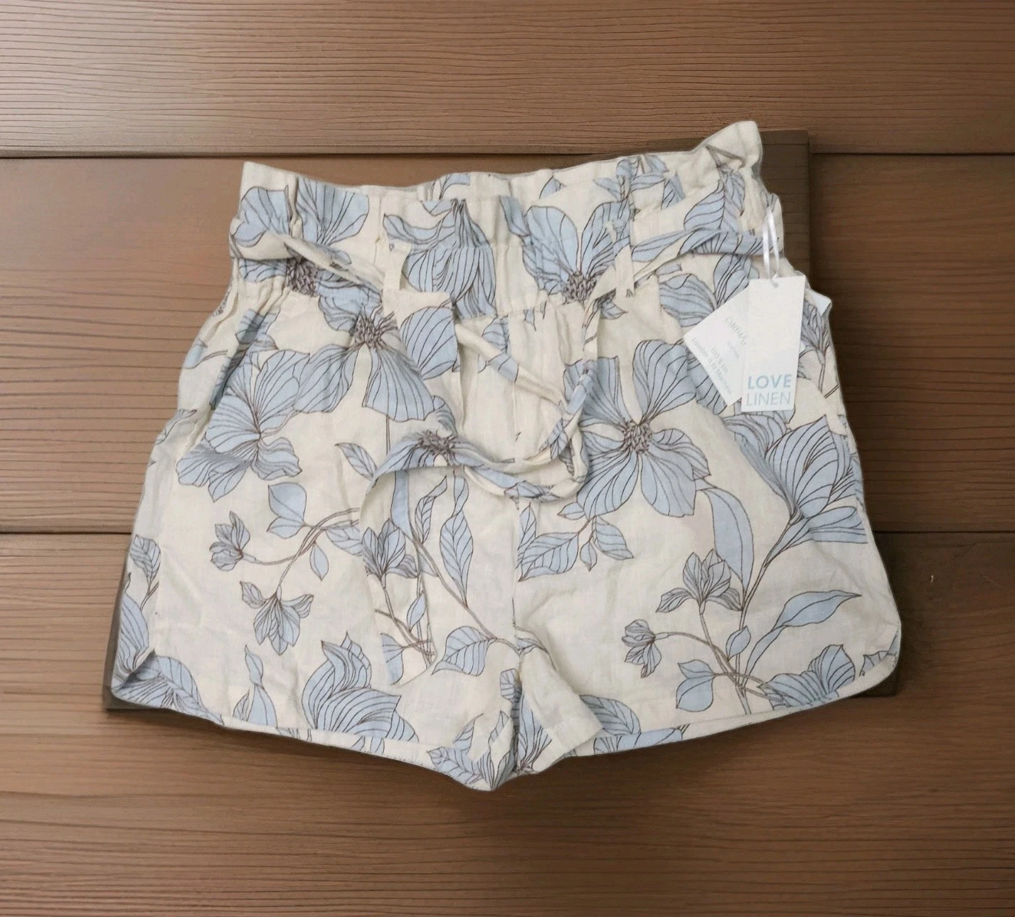 Cynthia Rowley Women Shorts Floral Linen Flowers Beaded Size M