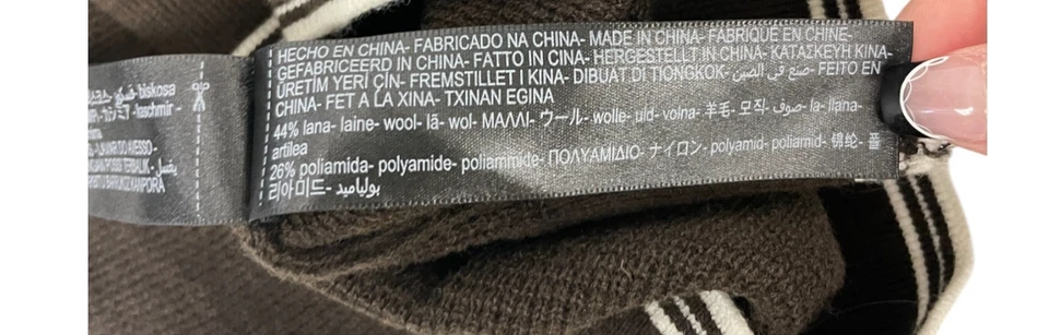 Suéter feminino Massimo Dutti XS marrom colarinho polo malha contrastante 5634/609 novo com etiquetas - Imagem 4 de 4