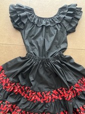 Black Square Dance Outfit With Chili Pepper Design, FREE SHIPPING