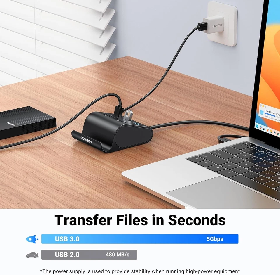 UGREEN Lector de Tarjetas USB 3.0 Hub 3 Puertos con SD TF MS M2 Negro  Foto 4 de 4