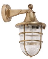 Wandleuchte Festos Messing Riffelglas IP64 Maritim AußEn Lampe Laterne Hof Haus