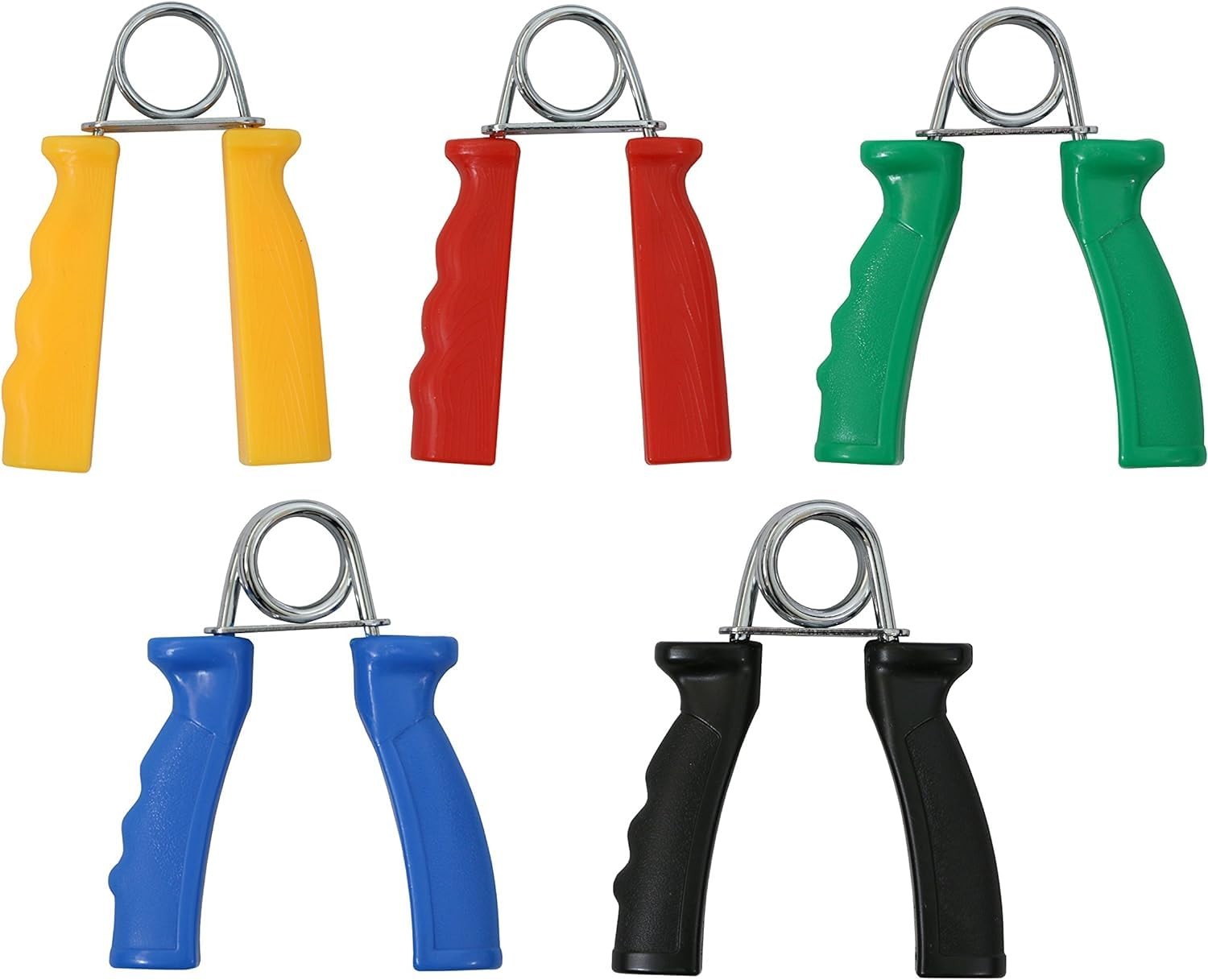 CanDo Hand Grip Exerciser 5 Pair Set, X-Light - X-Heavy, Reh