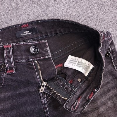 True Religion Ricky Relaxed Straight 30x33 Actual Sz Contrast