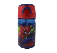 Spiderman Pop Up Water Bottle Sipper Bottle Flask with Cord for Easy Carry 350ml