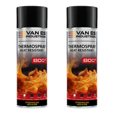 2 x 400ml Auspufflack 800 ° C Ofenlack Thermolack SCHWARZ MATT Spray