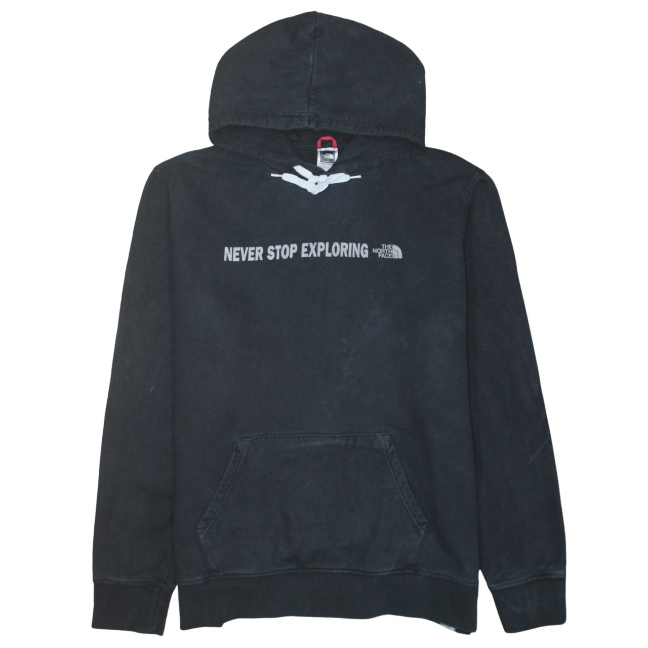 The North Face Mens Hoodie Black Never Stop Exploring Graphic Logo Pullover XL