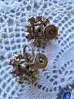 2 Pair Vintage Blue Rhinestones Faux Pearl Screw Back Non Pierced Earrings — photo 2