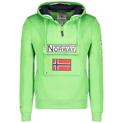 Geographical Norway GYMCLASS Herren Grün Kapuzenpullover Sweatshirt WW4181H