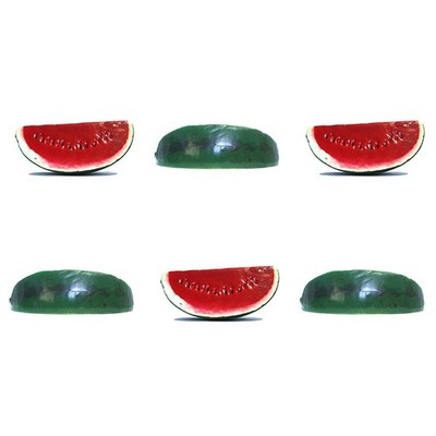 6-pack Artificial Watermelon Slice Plastic Fruit Red Watermelons Fake Sandia LOT