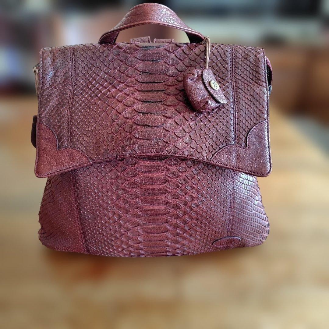 Ibiza Python Exotic Backpack with Charm, Stylish … - image 1