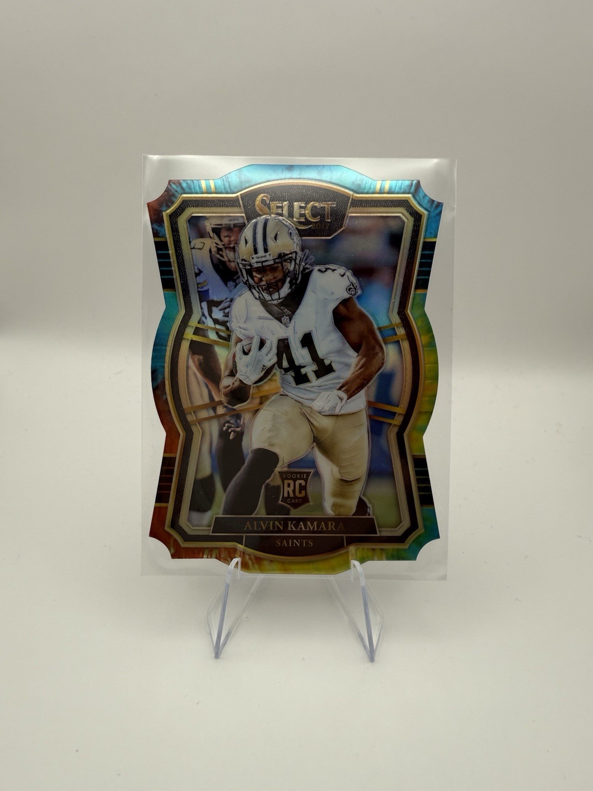 2017 Panini Select - Alvin Kamara #167 (RC) Tie Dye Prizm Die Cut /25