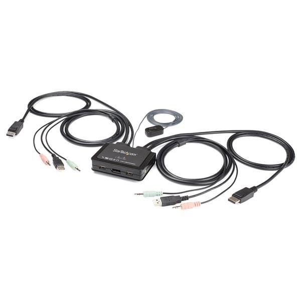 StarTech.com 2 Port DisplayPort KVM Switch - 4K 60Hz - Compact Dual Port UHD DP