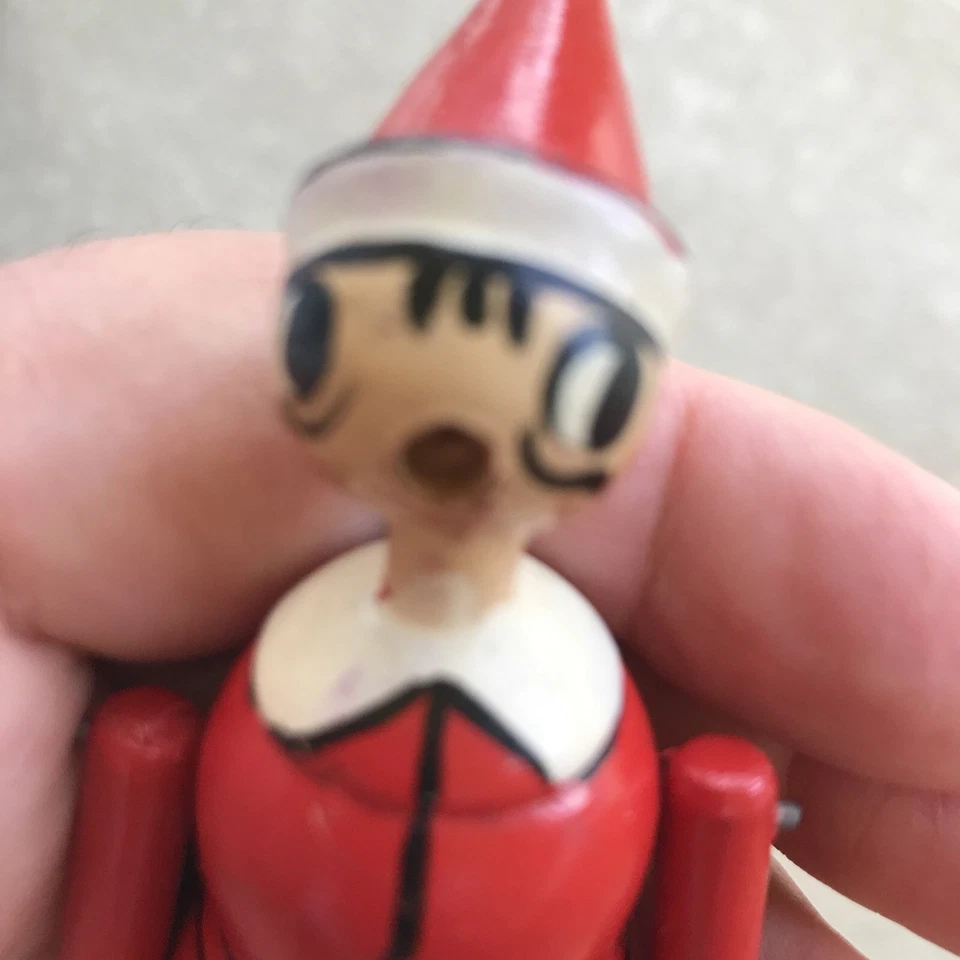 Walkies Wilson de colección muñeca de madera de Pinocho rampa caminante juguete de trabajo muy raro 5" Foto 3 de 4