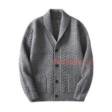 Thickened Casual Cardigan Long-sleeved Wool Sweaters Men's Coats Autumn/winter