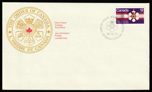 Canada #736, Order of Canada Medal, Official First Day Cover, FDC 1977