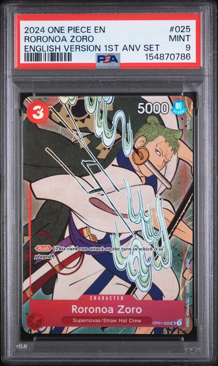 大特価！！ONE PIECE 1st ANNIVERSARY、25周年セット Roronoa Zoro (English Version 1st Anniversary Set) OP01-025 One