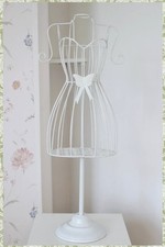 Vintage White Metal Dress Half Body Mannequin - Fashion Display Home Decor 66cm