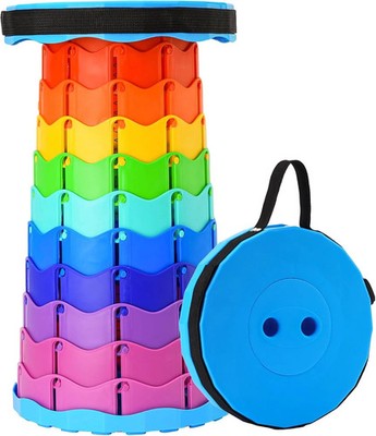 Doseno Upgraded Foldable Stool Thickened, Portable Collapsible Stool Retractable