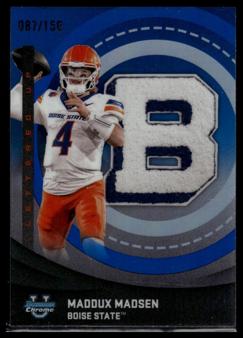 2025 Bowman University Chrome #LU-24 Madsen Lettered Up Blue Refractor #/150