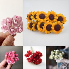 10PC Dollhouse 1:6 Miniature Sunflowers Rose Flowers Plant Garden Accessories