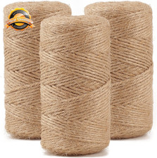 Natural Jute Twine 984 FT 3 Ply Hemp Rope Gardening Gift Wrap 3 Roll