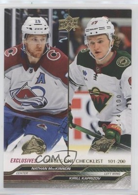 2023 Series 1 Checklist Exclusives 14/100 Nathan MacKinnon Kirill Kaprizov 11vp