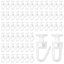 100 Pcs Curtain Track Hooks Gliders 10mm Head Lockable for Rails Dividers