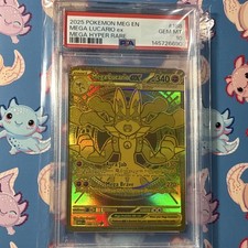 The Pokémon Company Mega Lucario EX 188/132 ME01 Mega Hyper Rare Holo PSA 10