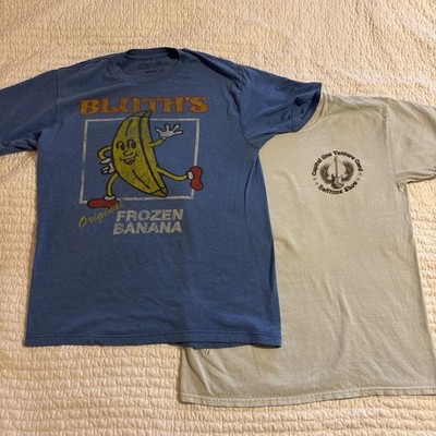 Mens Size M T Shirt Lot Bluth's Frozen Banana Arrested Development Ripple Guitar