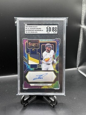 2024 Select Jackson Chourio Rookie 3 Color Patch Auto Tie Dye RPA #4/25  SGC 8