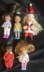 Vintage Barbie's Sister Kelly 4” Dolls Lot Of 5 From 1990'S With Outfits & Shoes