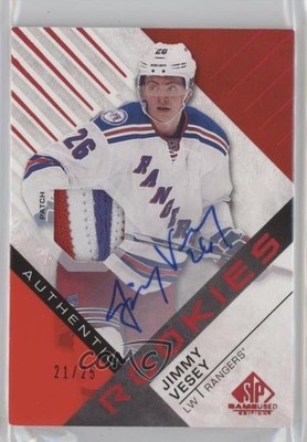 2016 SP Game Used Edition Authentic Rookies 21/25 Jimmy Vesey Rookie Auto RC g3b