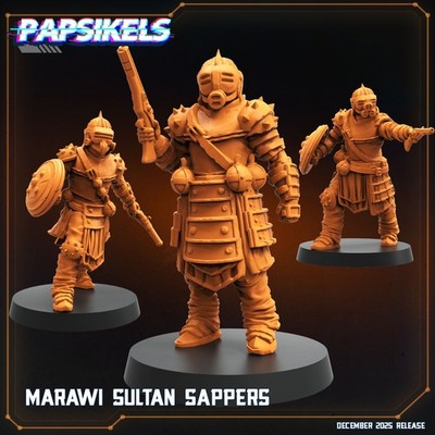 PAPSIKELS | MARAWI SULTAN SAPPERS (3) | Sci-Fi Trench Crusade Compatable mini